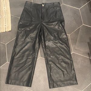Maeve Black Leather Pants
